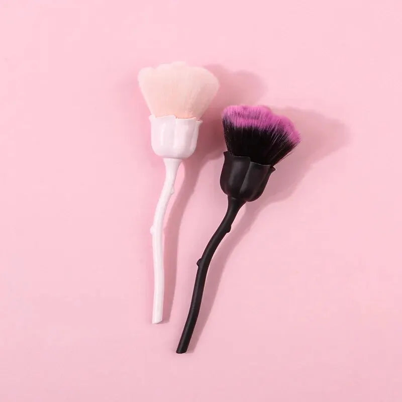 Black Rose Shaped Loose Powder Makeup Brush – Face & Nail Art Tool