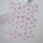 3D Aurora Shell Butterfly Nail Sticker – Pink & Purple, 8×10 cm