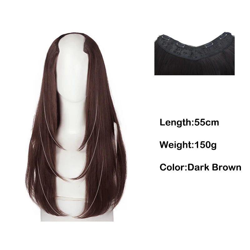 22" Synthetic Layered Hair Wig – Top Head Volume Extension