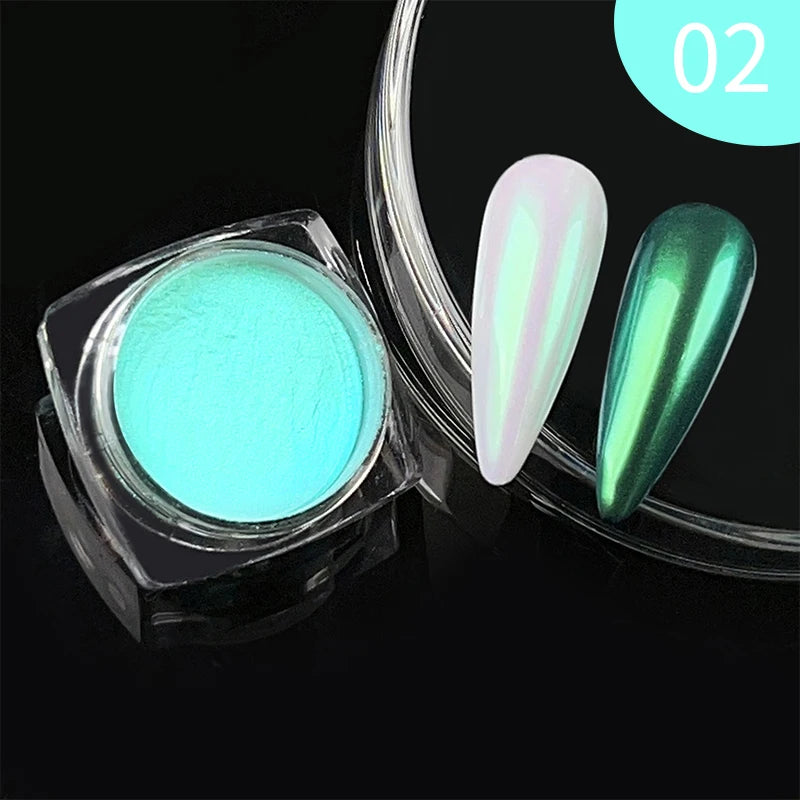 10g Gradient Pearl Nail Powder – Metallic Aurora Effect Glitter Dust for UV Gel Nail Art Decorations