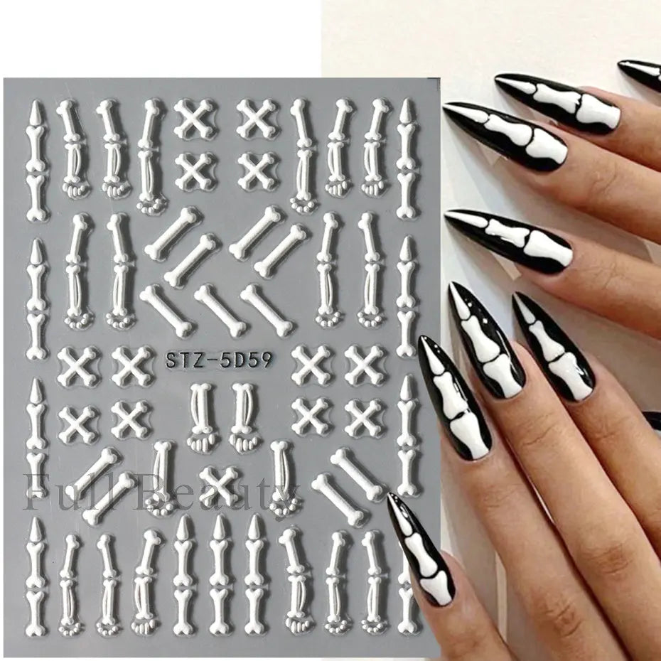 5D Crustacean & Insect Nail Art Stickers – Embossed Self-Adhesive Decals