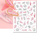 3D Butterfly & Flower Nail Art Stickers – Blue & Purple Decals for Manicure