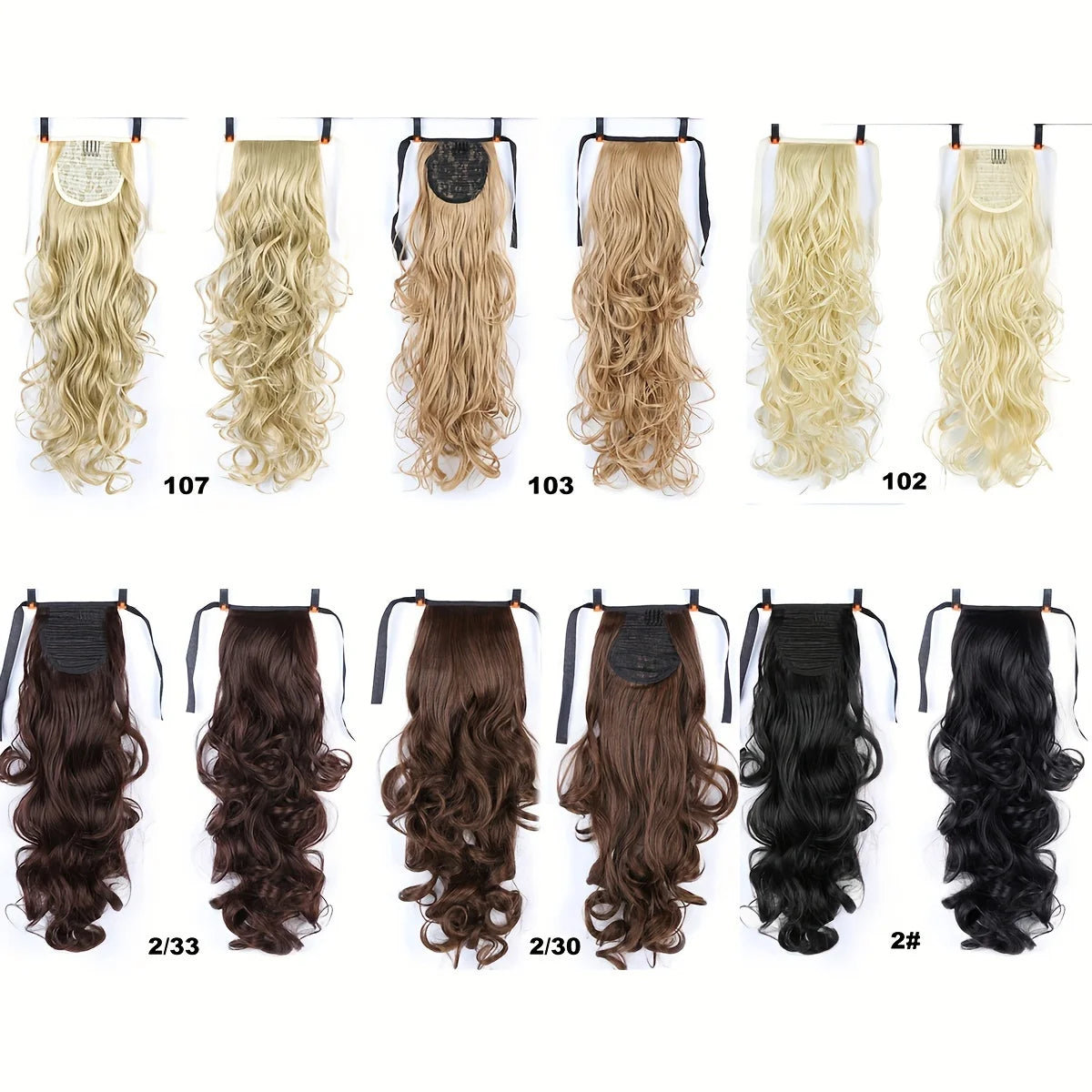 18" Curly Clip-In Ponytail Hair Extension – Heat-Resistant Synthetic