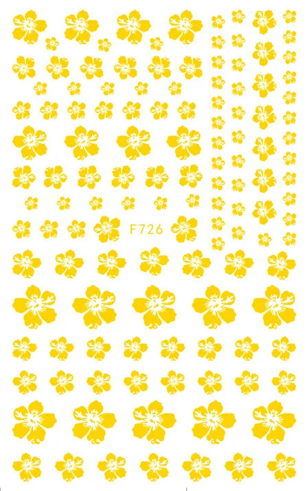 3D Y2K Hibiscus Floral Nail Stickers