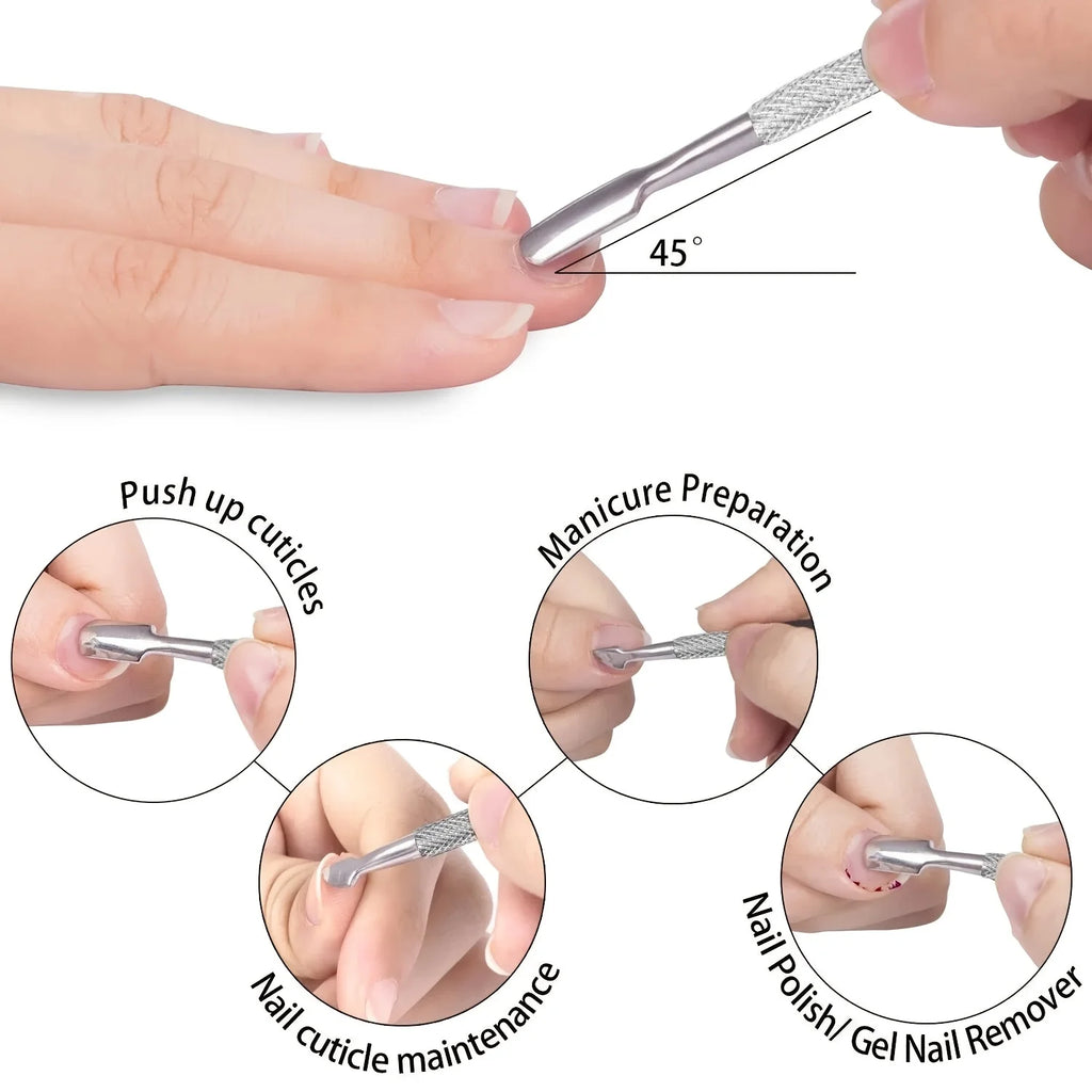 Cuticle Trimmer with Pusher – Professional Stainless Steel Cuticle Remover, Nipper & Durable Clipper Tool