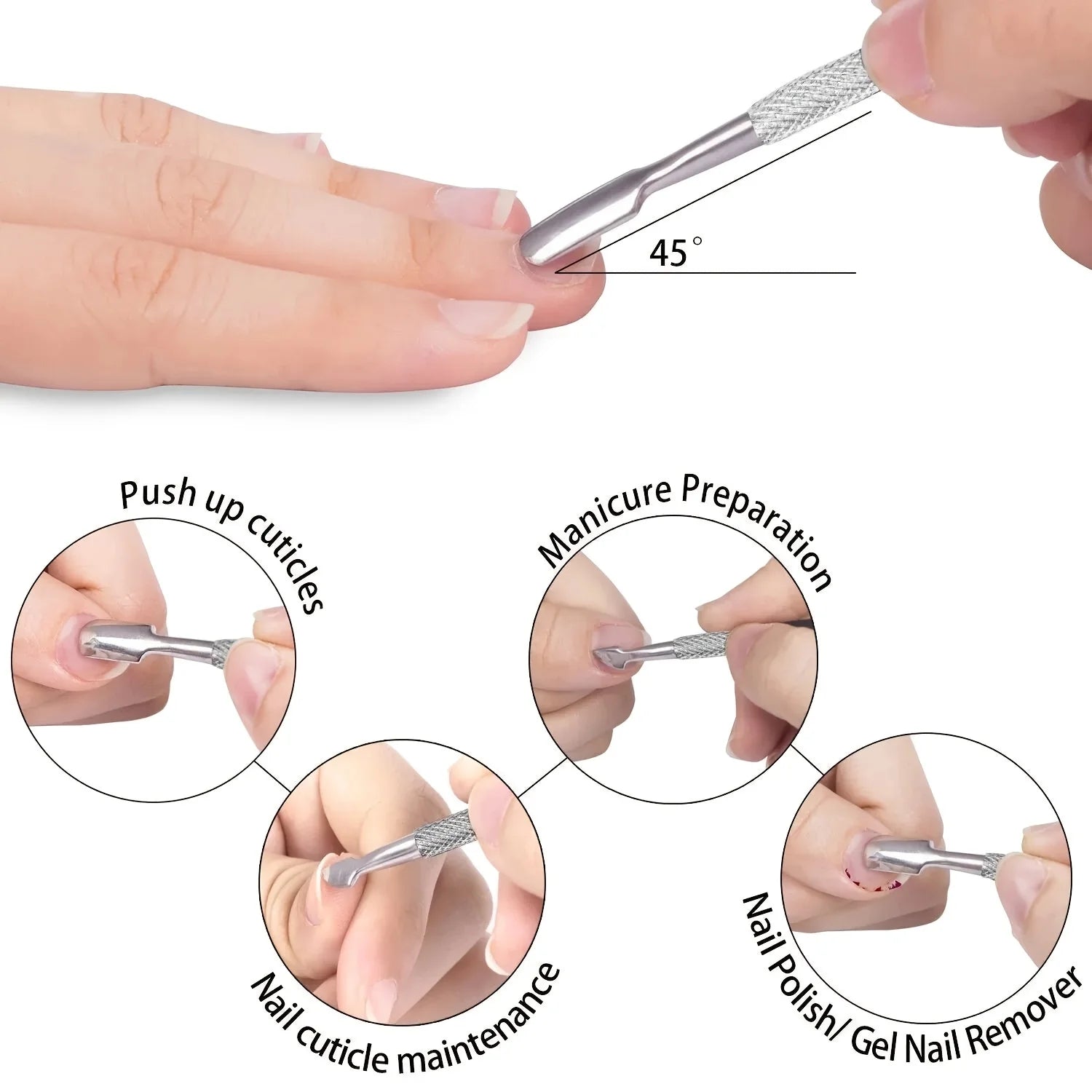 Cuticle Trimmer with Pusher – Professional Stainless Steel Cuticle Remover, Nipper & Durable Clipper Tool