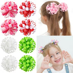 2Pcs Double Color Ribbon Flower Hairpins – Handmade Princess Hair Clips & Barrettes for Girls