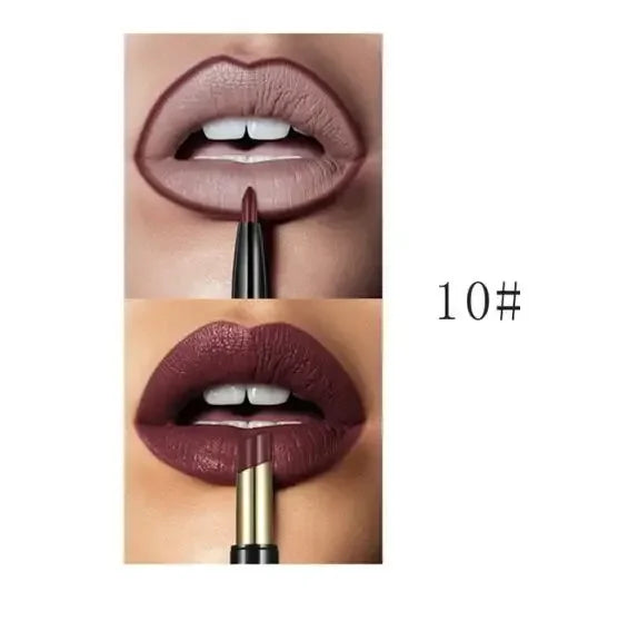 Pudaier 16-Color Double-Ended Lipstick & Lip Pencil | Waterproof, Long-Lasting, Half-Matte