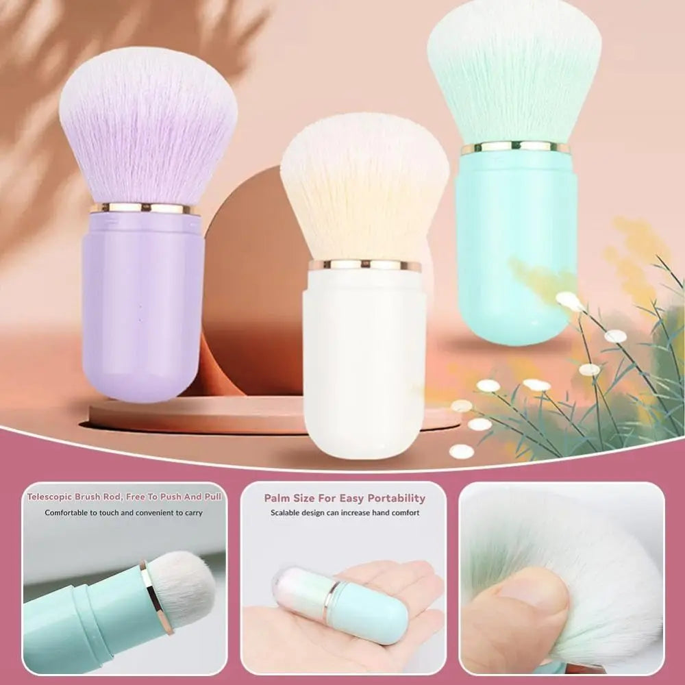 Luxury Retractable Kabuki Brush – Compact, Multifunctional & Elegant