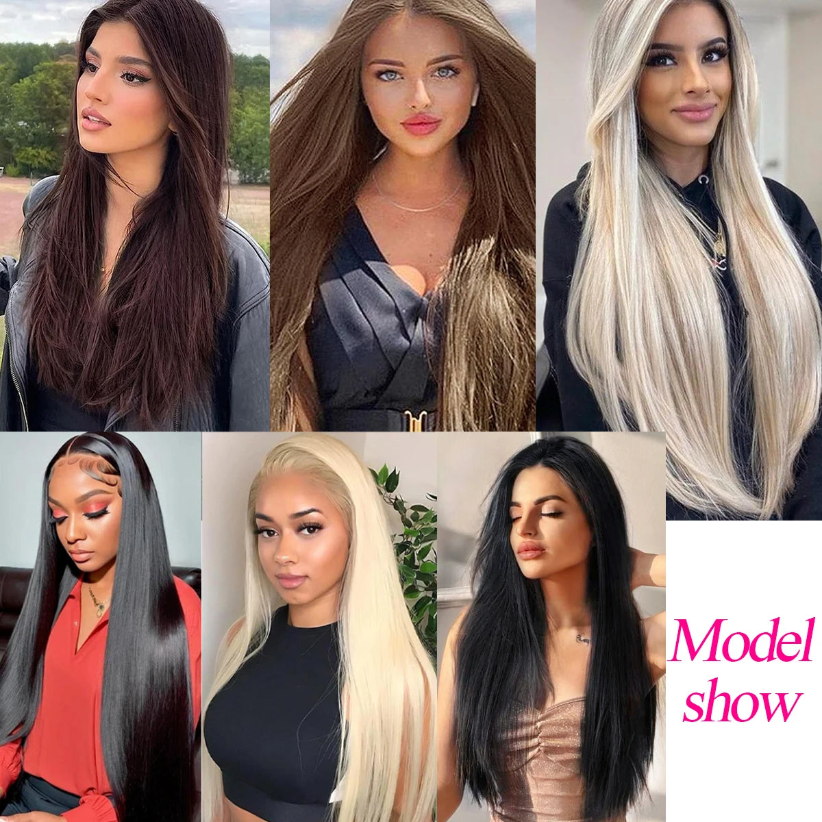 24" Straight Synthetic Hair Bundles – Ombre Blonde Extensions