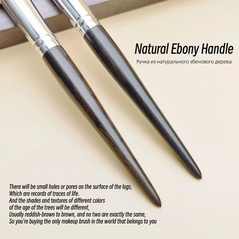 Luxury Blush Brush – Natural Goat Hair & Ebony Handle for Flawless Makeup
