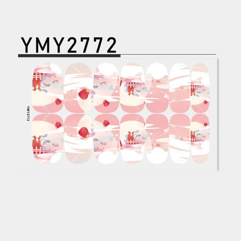 Pink Self-Adhesive Nail Sticker Strips – Foil Nail Art Set