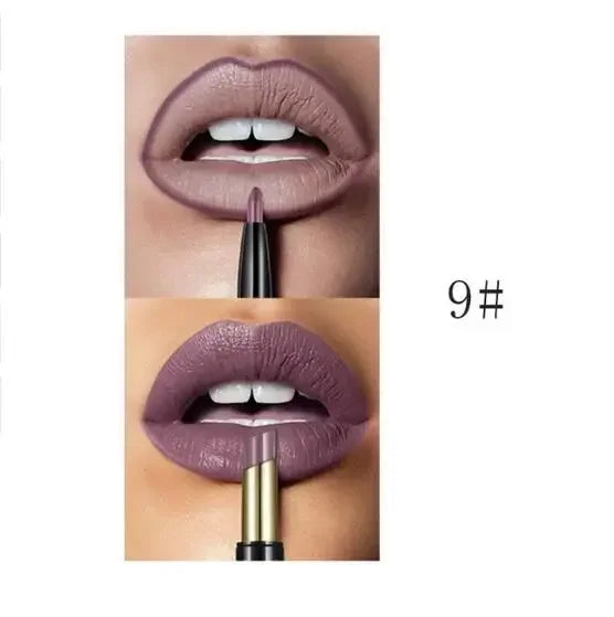 Pudaier 16-Color Double-Ended Lipstick & Lip Pencil | Waterproof, Long-Lasting, Half-Matte