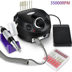 35,000RPM Professional Electric Nail Drill – Portable Manicure Machine & Nail Sander with Drill Bits and Files Kit