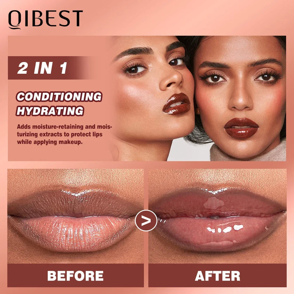 QIBEST Crystal Jelly Lip Oil Gloss – Hydrating & Smoothing Tint