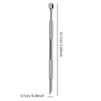 Double-Head Angled Hoof Cuticle Pusher, Stainless Steel Bevel Nail Art Pusher Manicure Stick