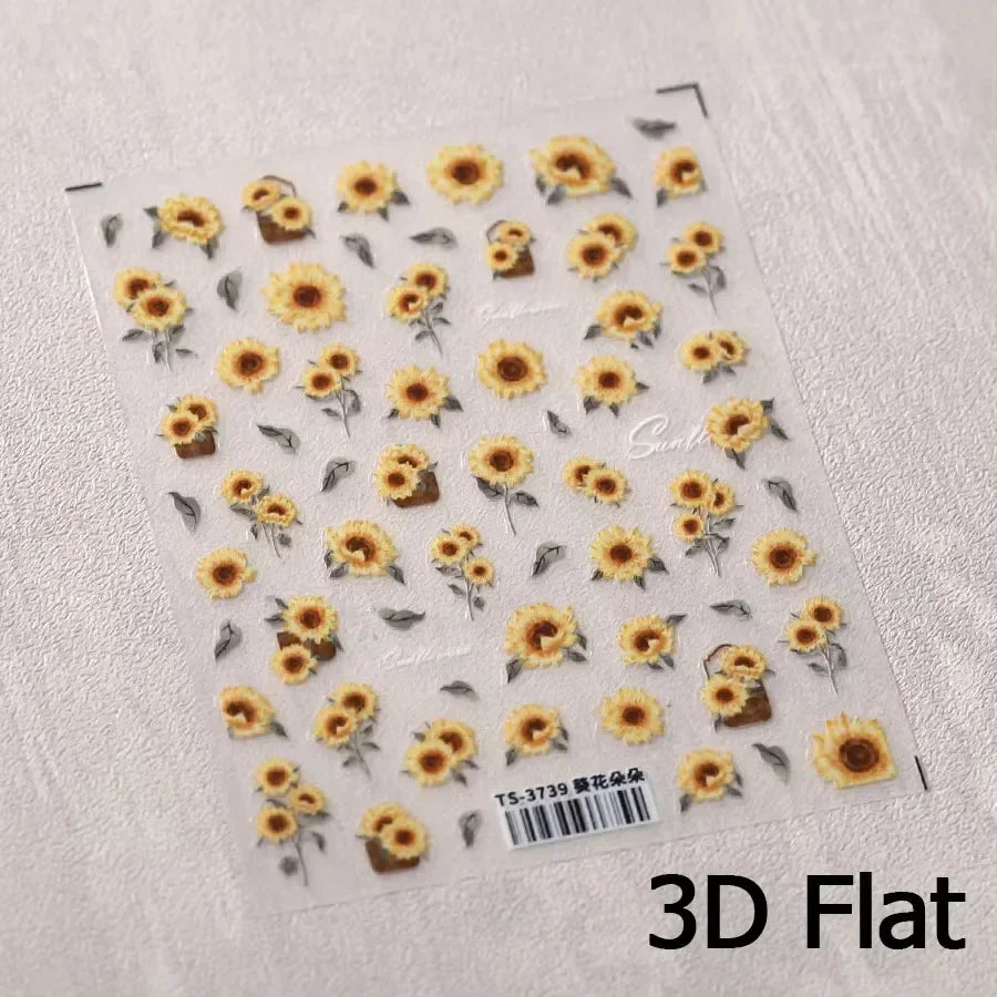 Sunflower & Autumn Harvest Nail Art Stickers
