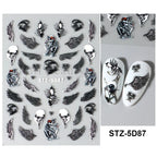 5D Crustacean & Insect Nail Art Stickers – Embossed Self-Adhesive Decals