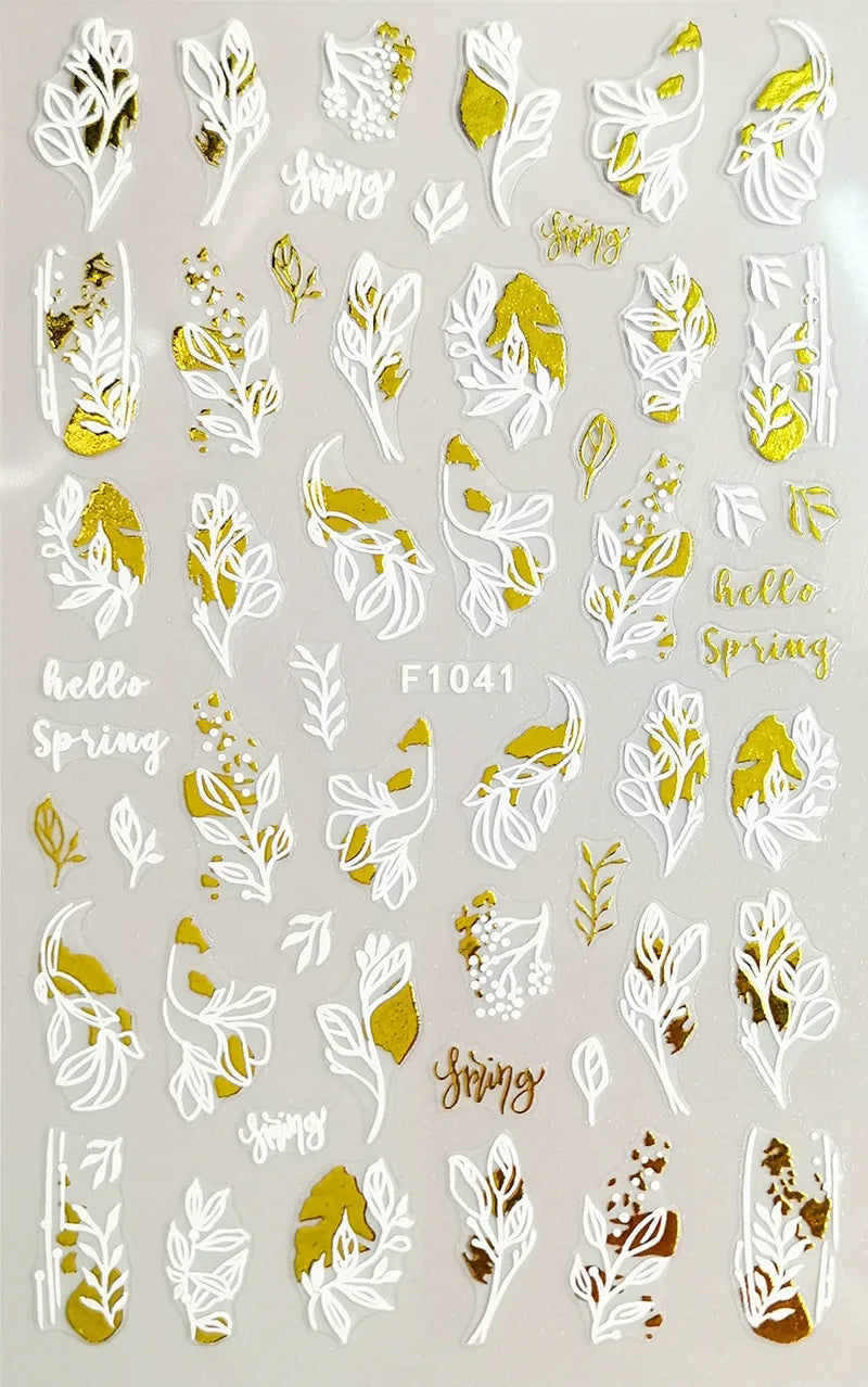 3D Floral & Butterfly Nail Art Stickers Decals