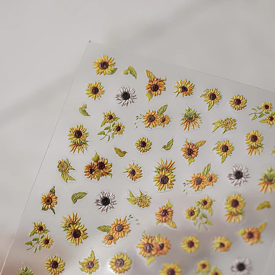 Sunflower & Autumn Harvest Nail Art Stickers