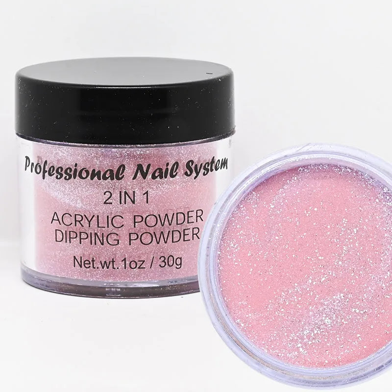 2-in-1 Acrylic & Dipping Powder – Nail Dust Pigment for French Dip, Glitter Manicure & Gel Polish, FAW53