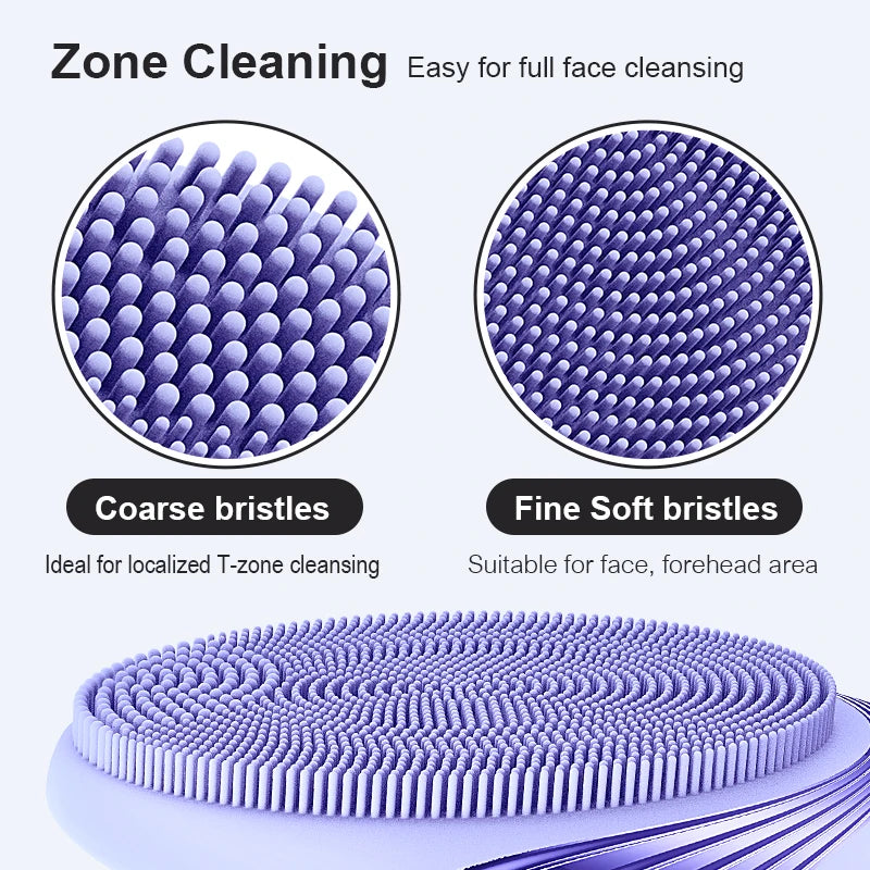 Rechargeable Silicone Facial Cleansing Brush – Waterproof Face Scrubber with 5 Modes for Deep Electric Face Cleaning
