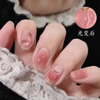 24Pc Leopard Chain Ballerina Press-On False Nails – Full Cover Reusable Tips