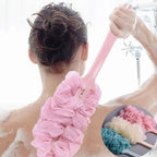 1pc Long Handle Bath Brush – Soft Mesh Shower Scrubber for Back & Body Cleaning