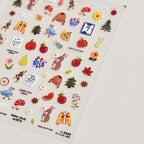 Autumn Maple & Ginkgo 5D Nail Art Stickers – Pumpkins, Ladybugs & Mushrooms