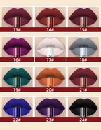 24 Colors Matte Liquid Lipstick Set – Long-Lasting, Waterproof, Non-Stick Velvet Lip Gloss