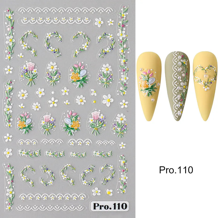 5D Crustacean & Insect Nail Art Stickers – Embossed Self-Adhesive Decals