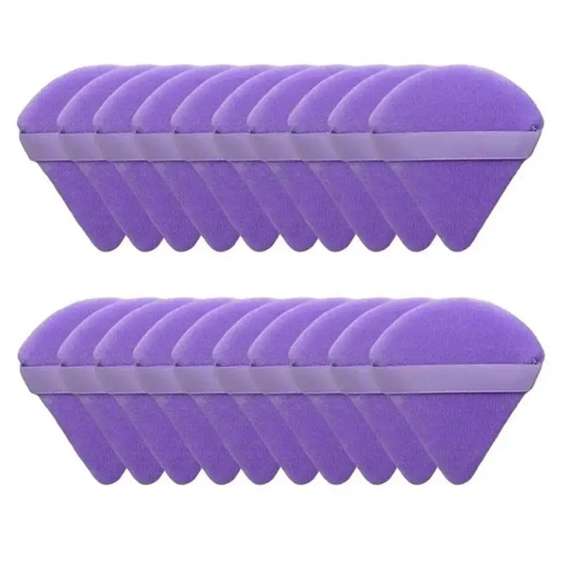 10/20Pcs Triangle Velvet Powder Puff Mini Face Makeup Sponge Washable Lightweight Cosmetic Tool