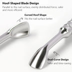 Double-Head Angled Hoof Cuticle Pusher, Stainless Steel Bevel Nail Art Pusher Manicure Stick
