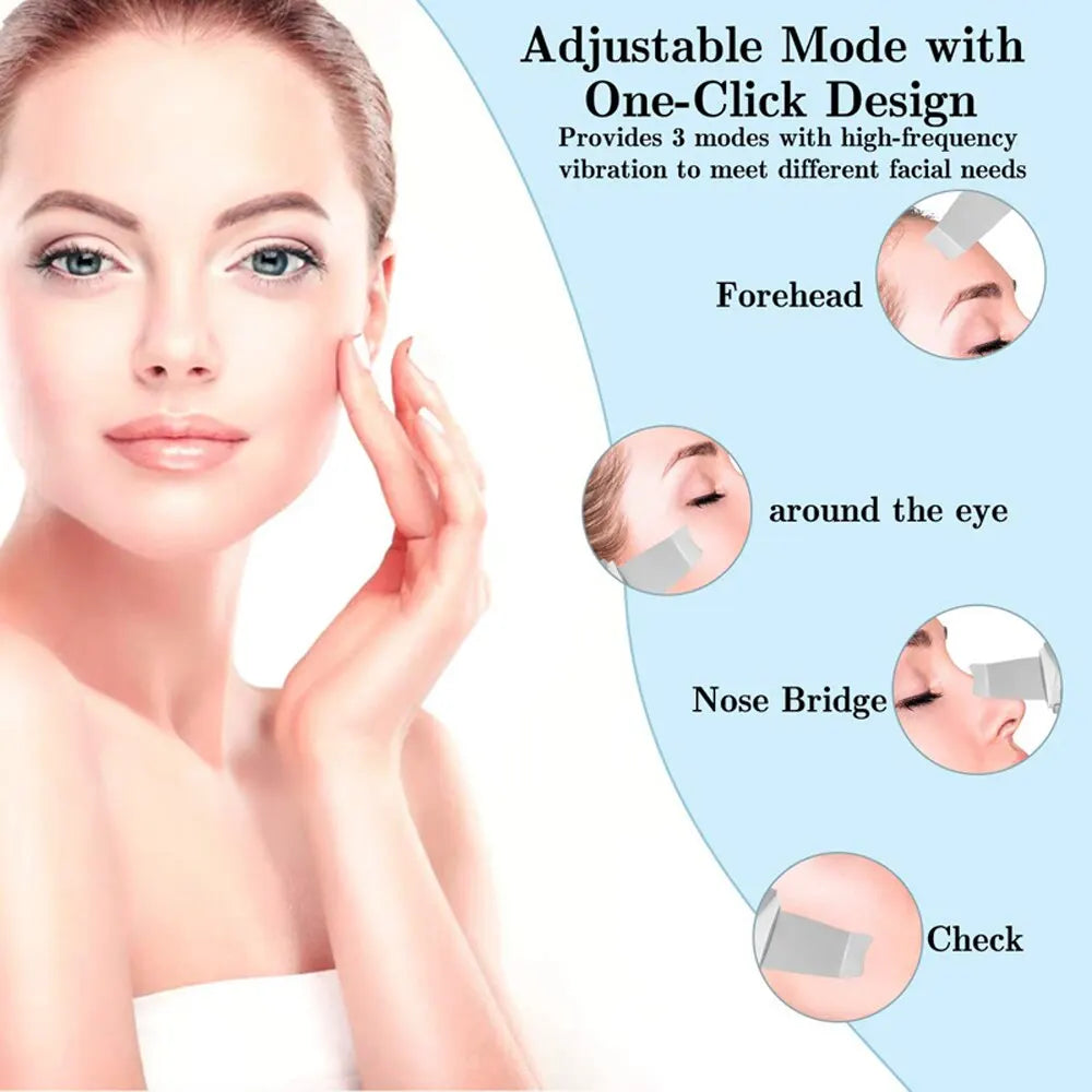 Deep Vibration Facial Skin Scrubber – Pore Cleaner & Massaging Spatula for Glowing Skin