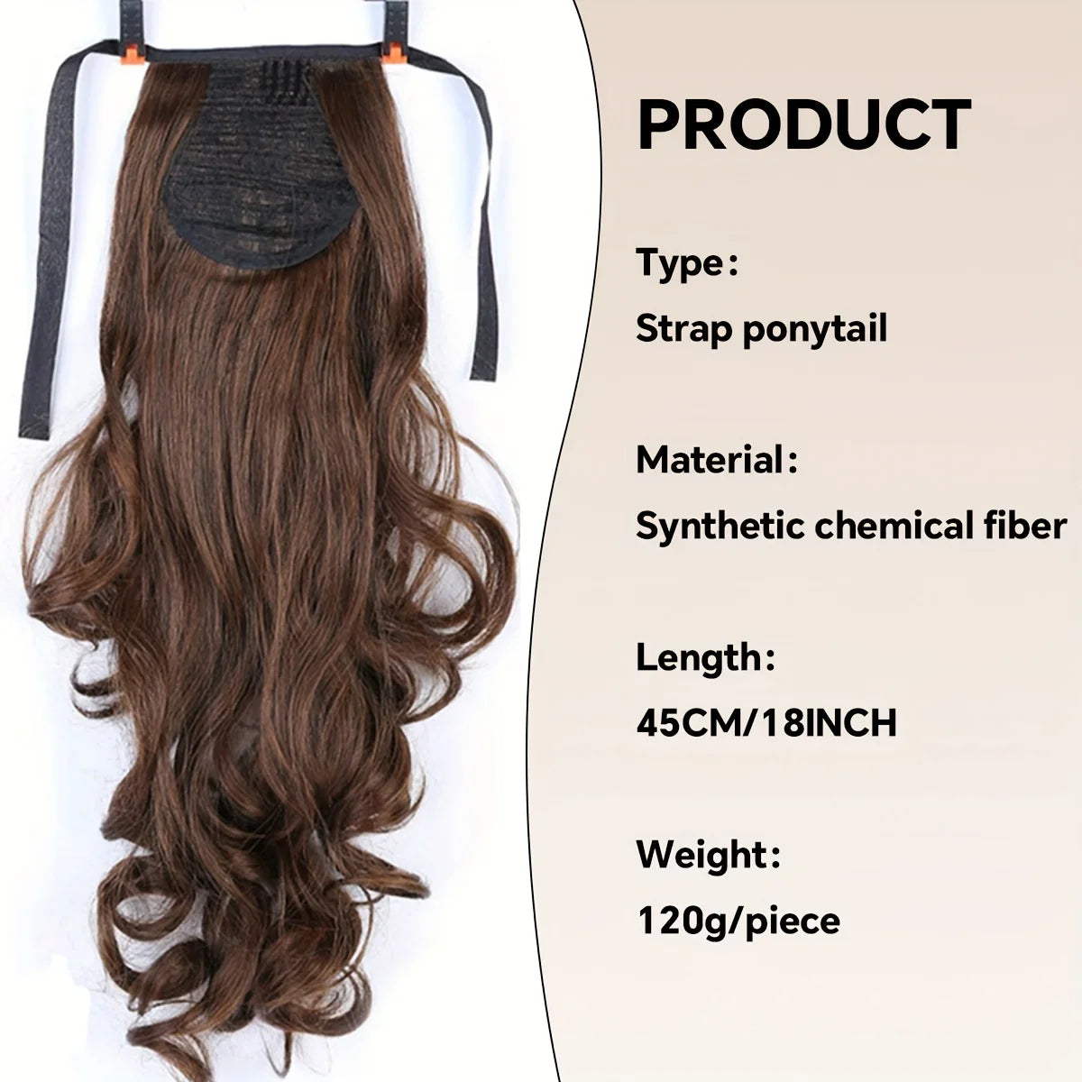 18" Curly Clip-In Ponytail Hair Extension – Heat-Resistant Synthetic