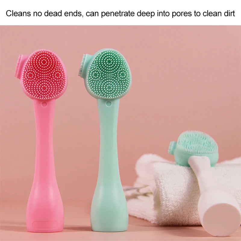 2-in-1 Silicone Facial Cleansing Brush – Mud Mask Remover & Makeup Scraper Tool