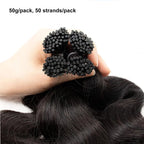 Body Wave I-Tip Brazilian Human Hair Extensions – 1g/Strand, 50 Strands