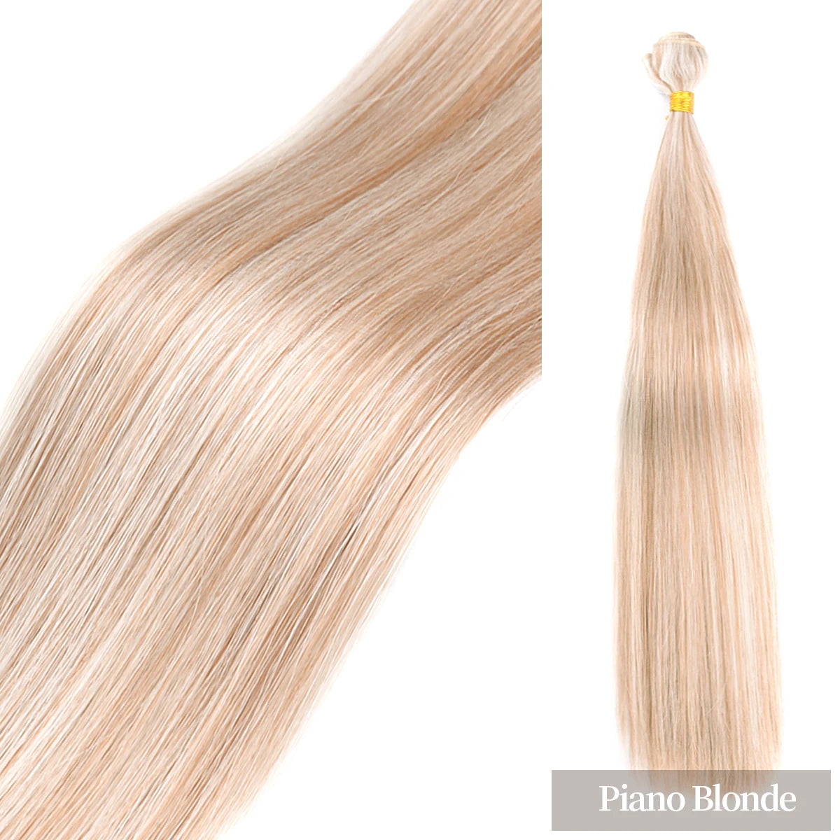 24" Straight Synthetic Hair Bundles – Ombre Blonde Extensions