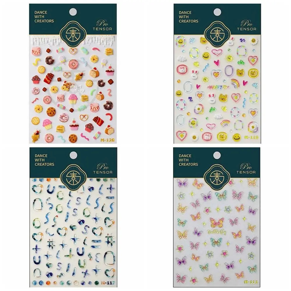5D Cartoon Nail Art Stickers – Jelly Dessert Bear & Rabbit Decals