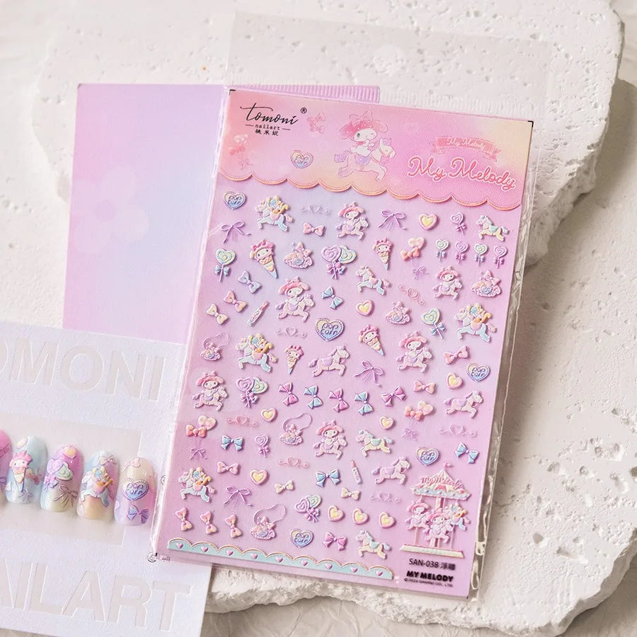 5D Nail Stickers – Melody, Hello Kitty & Pochacco Decals