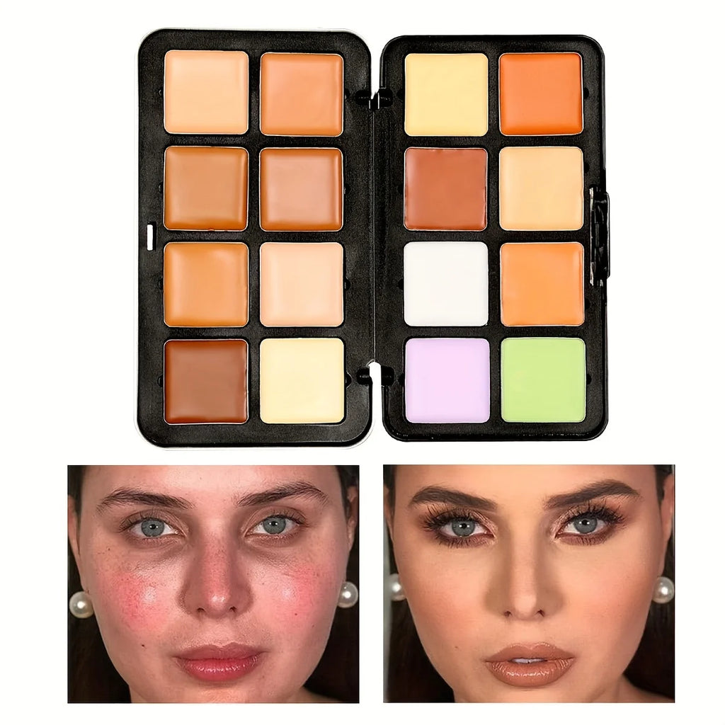 16-Color Matte Contour & Concealer Palette – Face & Nose Shadow Makeup Set
