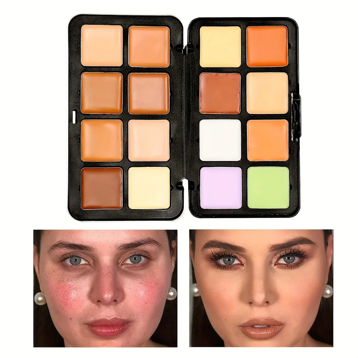16-Color Matte Contour & Concealer Palette – Face & Nose Shadow Makeup Set
