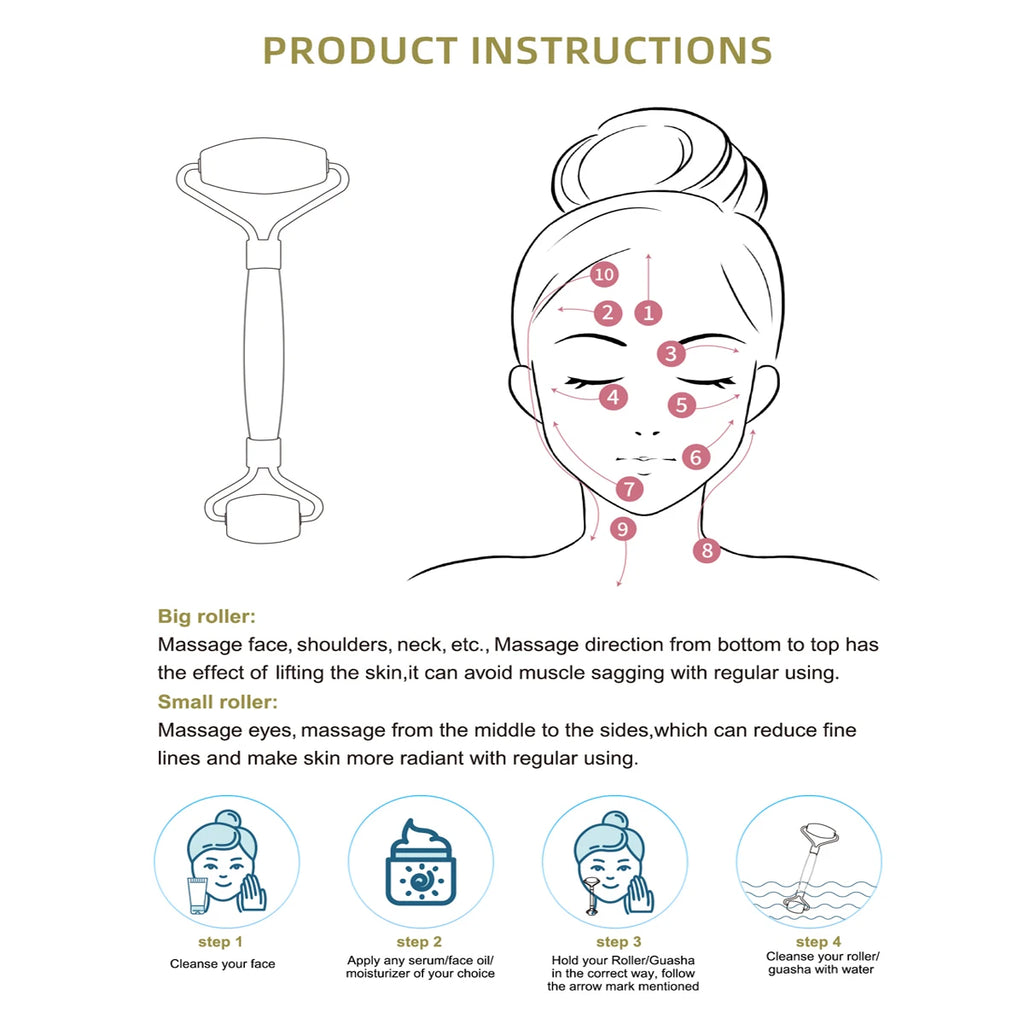 Natural Jade Face Roller Massager – Beauty & Relaxation Tool