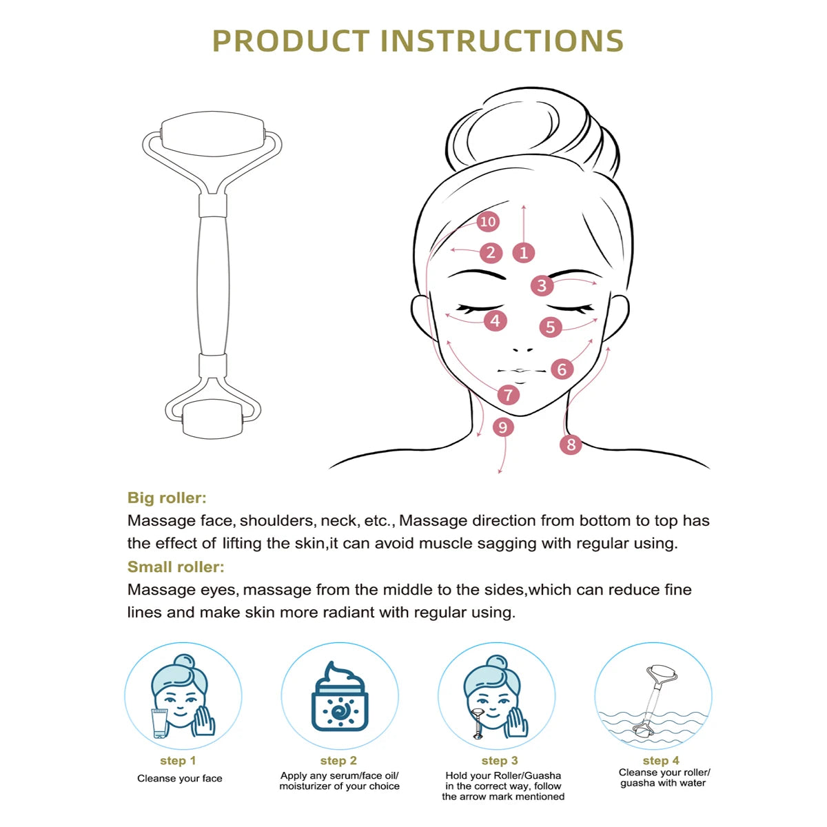 Natural Jade Face Roller Massager – Beauty & Relaxation Tool