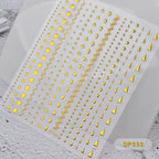 3D Gold Metal Nail Stickers – Chain & Zipper Decals for Women
