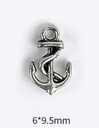 10pcs 3D Alloy Anchor Nail Charms – Gold & Silver Luxury Nail Decorations