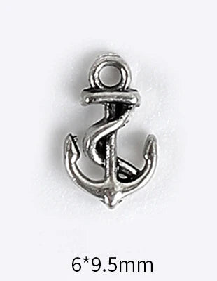 10pcs 3D Alloy Anchor Nail Charms – Gold & Silver Luxury Nail Decorations