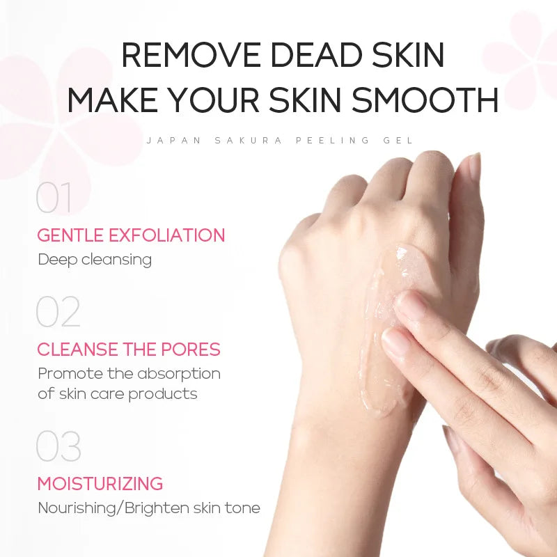 LAIKOU Sakura Moisturizing Facial Cleanser & Peeling Gel – Deep Cleanse & Exfoliate