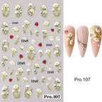 5D Crustacean & Insect Nail Art Stickers – Embossed Self-Adhesive Decals