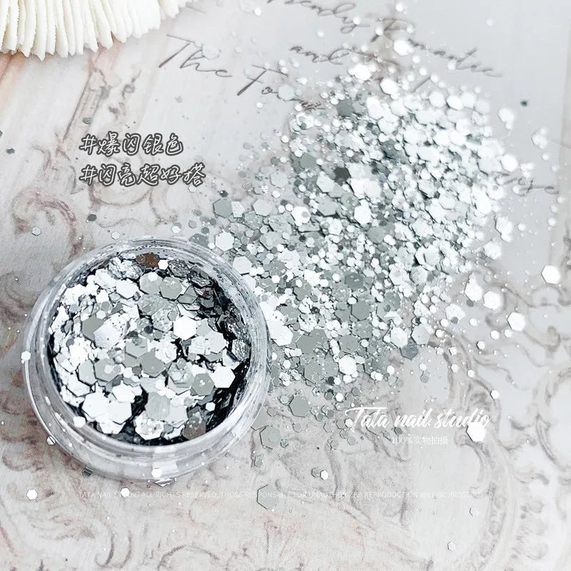 Gold Nail Mirror Glitter Powder – 50 Colors Metallic Chrome Dust Pigment for Gel Polish & Mirror Effect Manicure